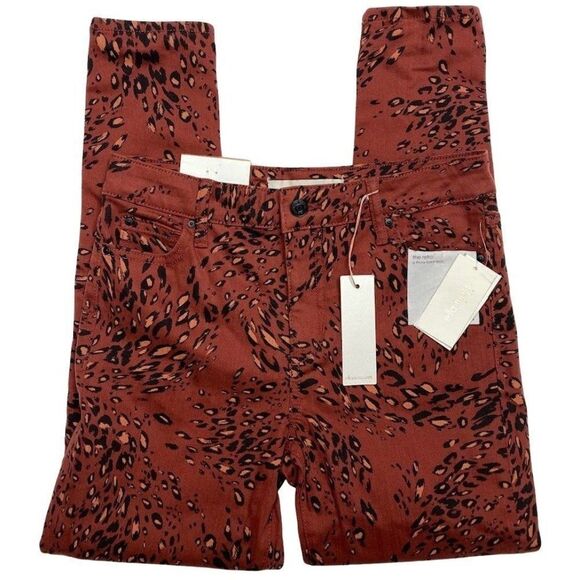 Ella Moss Skinny Ankle Jeans Juniors' 26 Cheetah Animal-Print Stretch NEW - Picture 12 of 13
